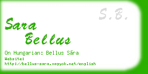 sara bellus business card